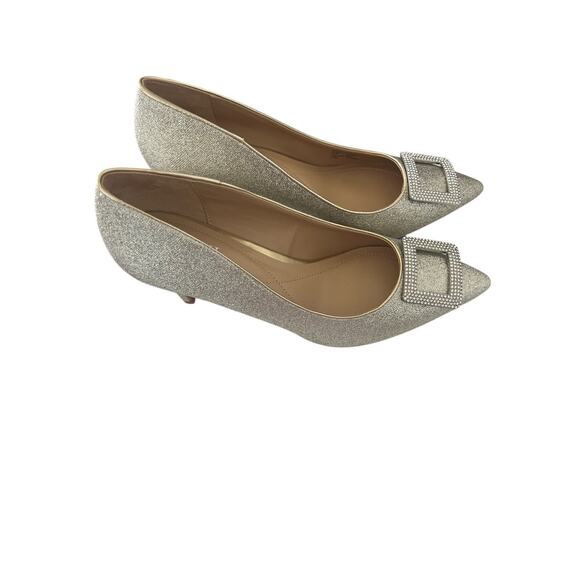 Alfani Stepflex Women’s Glitter Pointed- Toe Wedge Pump SZ 7.5M Gold - Picture 3 of 7